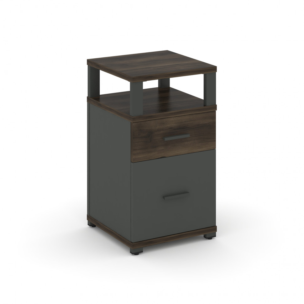 Concept Тумба приставная 1 ящ.+1 распаш. фасад с надставкой CN.TUP-006 A Дуб Мали/Антрацит/Металл Ан