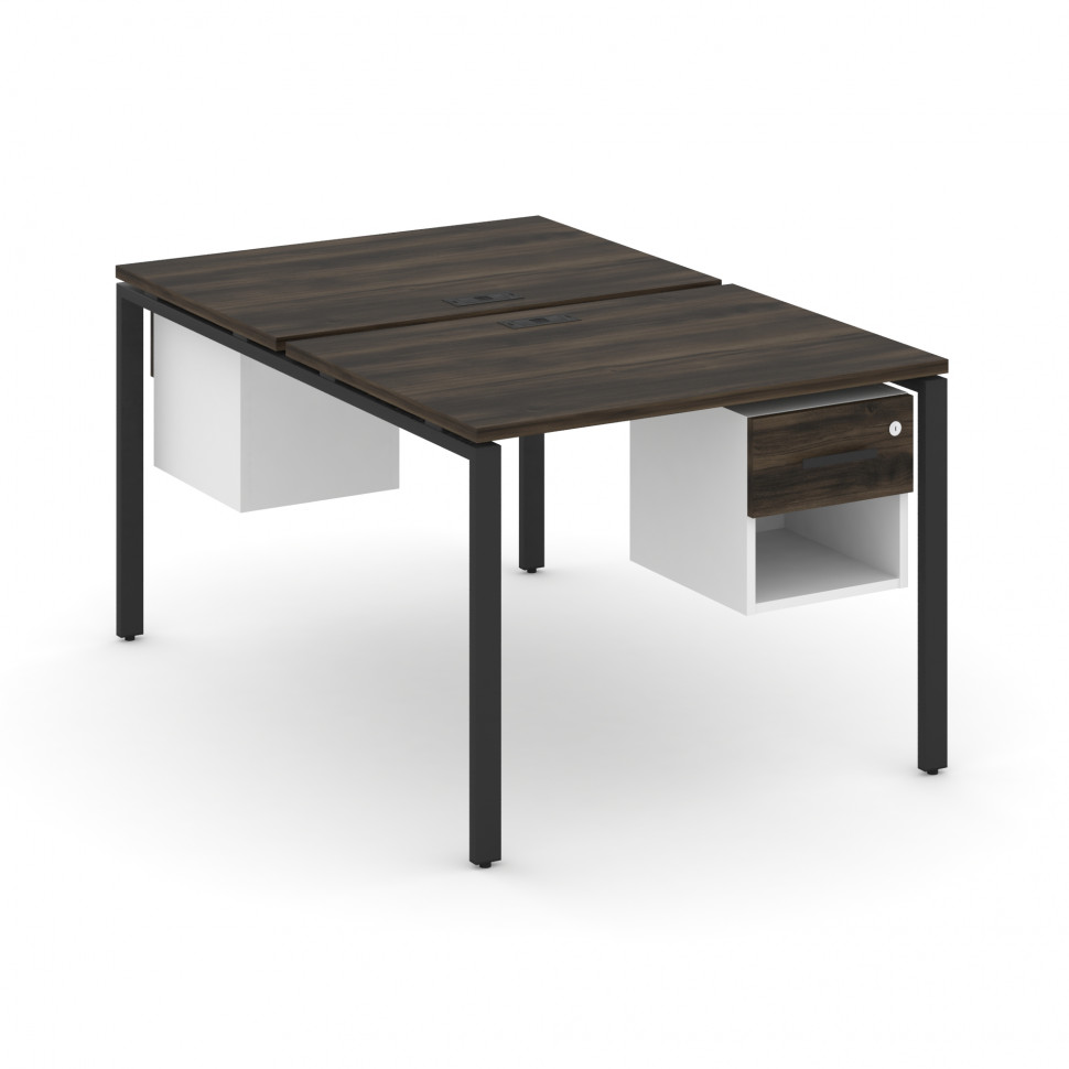 Concept Рабочая станция 2 сторонняя с подвесными тумбами на 2 места CN.DRS-117 B Дуб Мали/Белый Брил