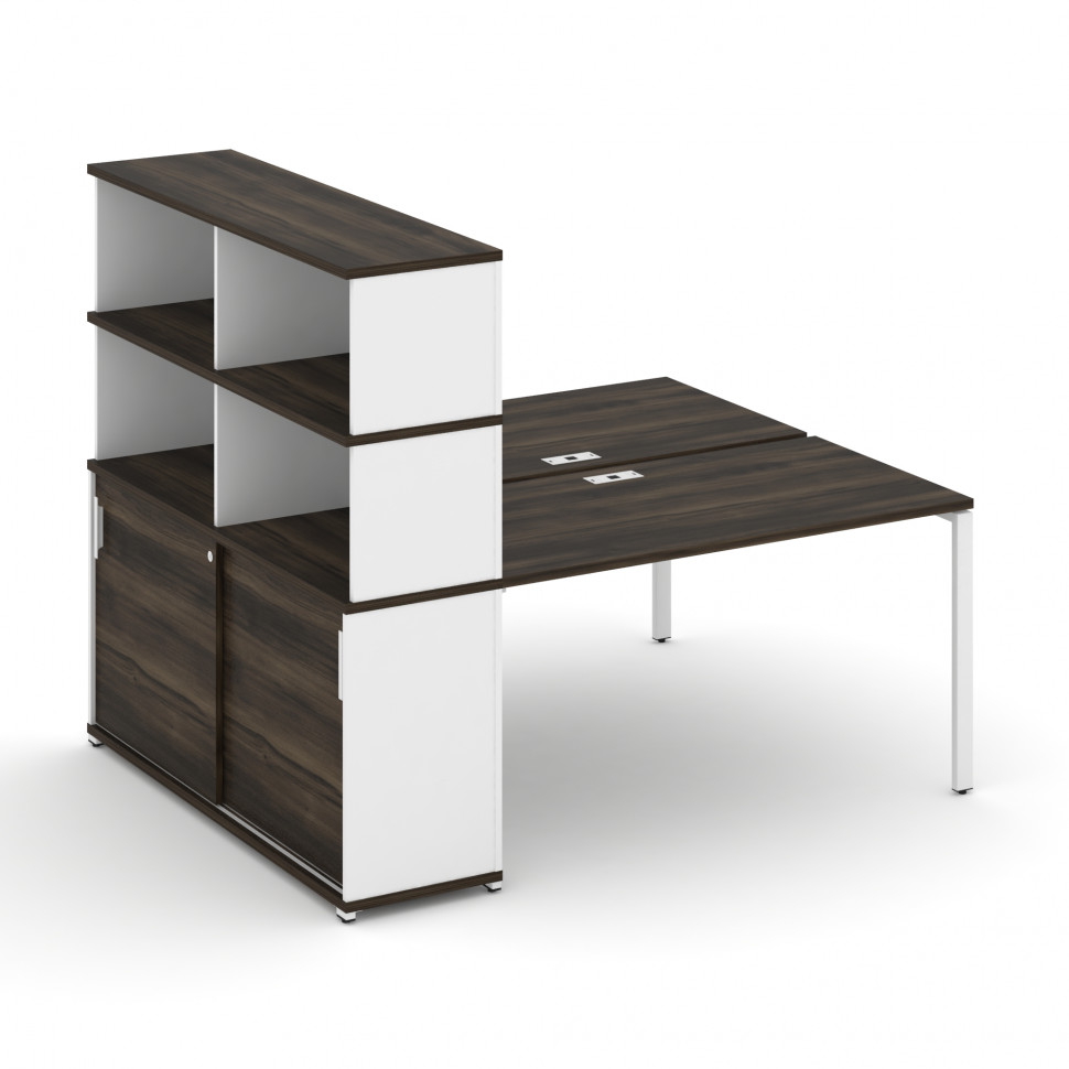 Concept Рабочая станция с опорным шкафом-купе с надставкой выс. CN.DRS-243 W Дуб Мали/Белый Бриллиан