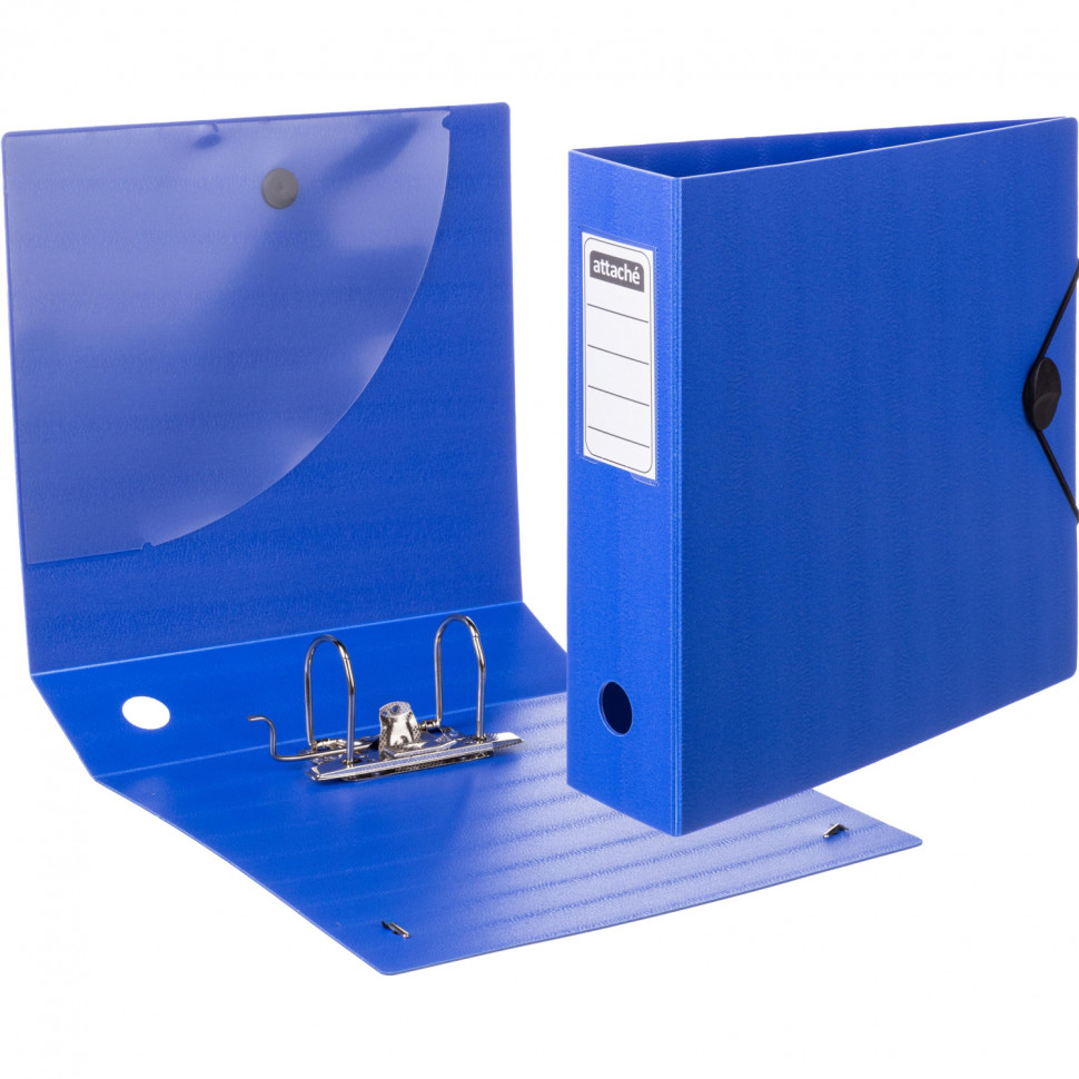 Папка-регистратор А4 80мм Attache на резинке, полифом, синий