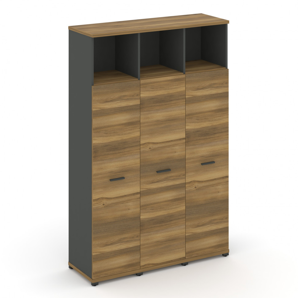 Concept Шкаф 3 узкие секции, 5 ниш CN.STU-536 A Сандал Янтарный/Антрацит/Металл Антрацит 1252*420*19