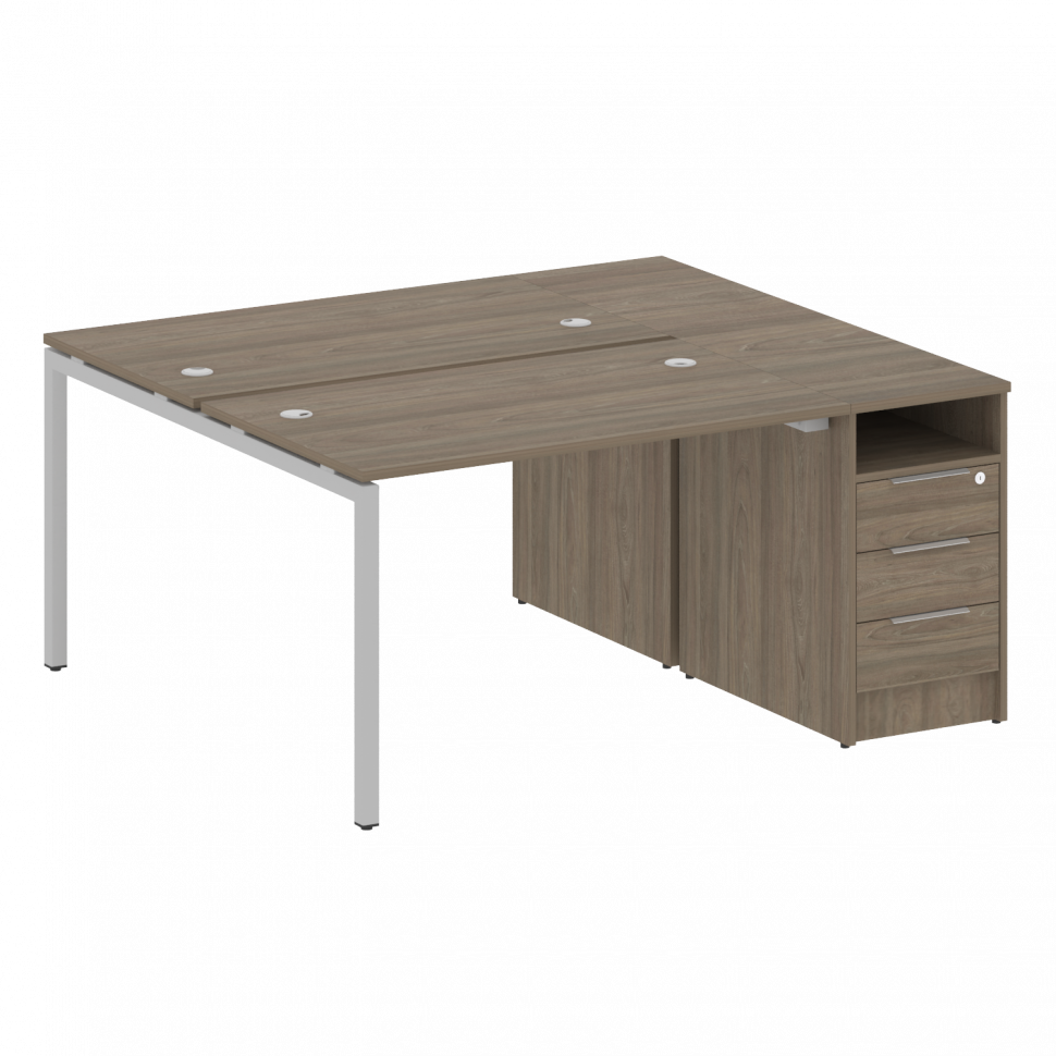 Metal System Quattro Рабочая станция с тумбой на П-образном м/к 40БП.РС-СТП-2.2 Вяз Благородный/Мета Metal System Quattro Рабочая станция с тумбой на П-образном м/к 40БП.РС-СТП-2.2 Вяз Благородный/Мета