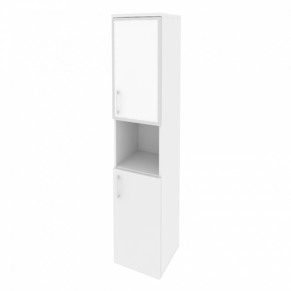 Onix Шкаф высокий узкий правый O.SU-1.4 R (R) white Белый Бриллиант/Стекло White 400*420*1977