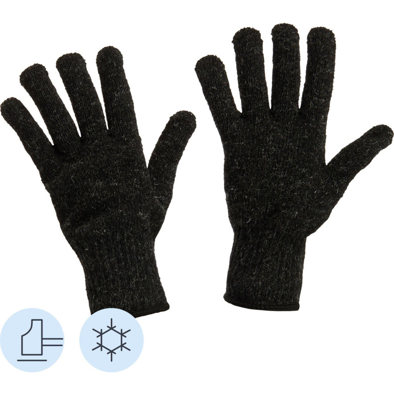 Перчатки защитные трикотажные КОМУС утепленные цв. черный (5 пар/уп)