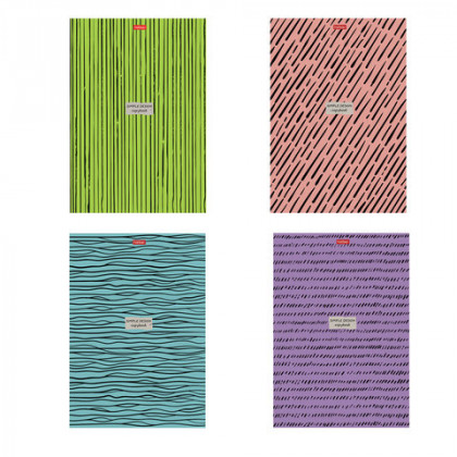 Тетрадь А4, 96 л., HATBER, гребень, клетка, обложка картон, "Simple design" (4 вида), 96Т4В1гр
