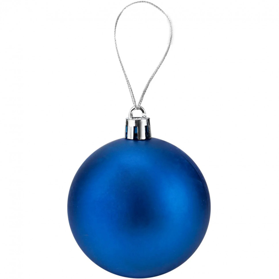 Набор шаров новогодних матовых елочных Синий бархат 6 см  (6 шт), НУ-6997