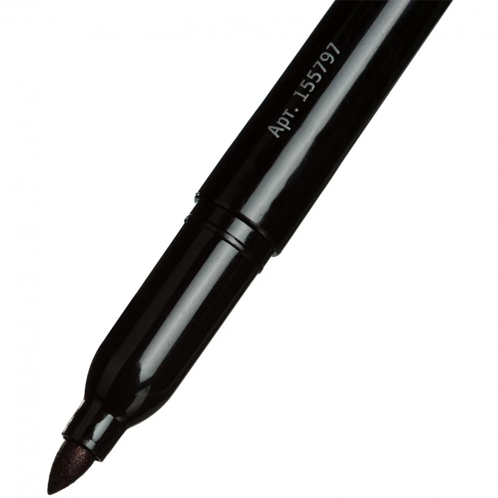 Маркер перманентный ATTACHE черный 1,5-3мм. 12 шт/уп