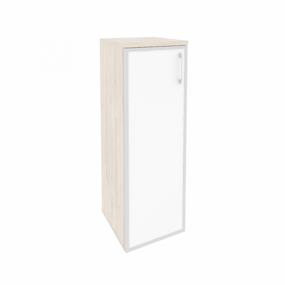 Onix Шкаф средний узкий левый O.SU-2.4 R (L) white Денвер Светлый/Стекло White 400*420*1207