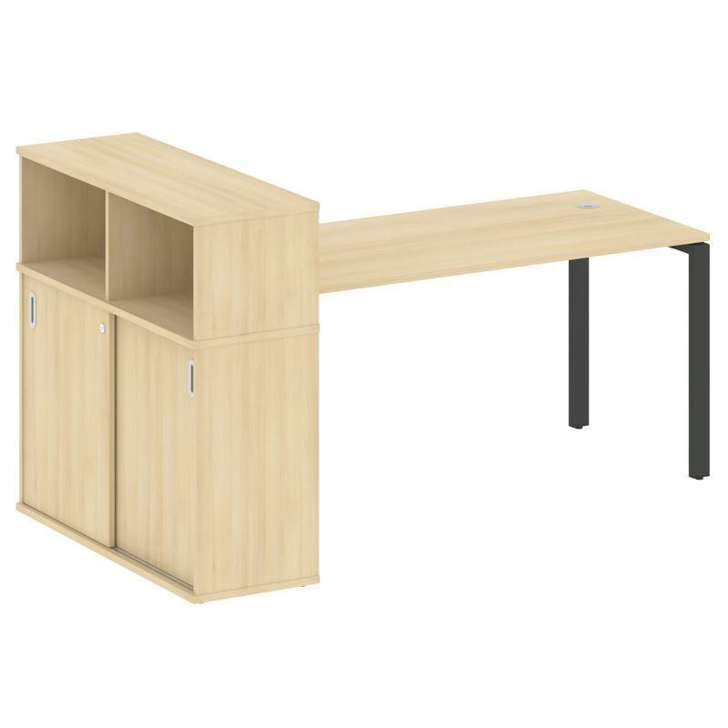 Metal System Стол письменный с шкафом-купе на П-образном м/к БП.РС-СШК-3.4 Т Акация Лорка/Металл Ант Metal System Стол письменный с шкафом-купе на П-образном м/к БП.РС-СШК-3.4 Т Акация Лорка/Металл Ант