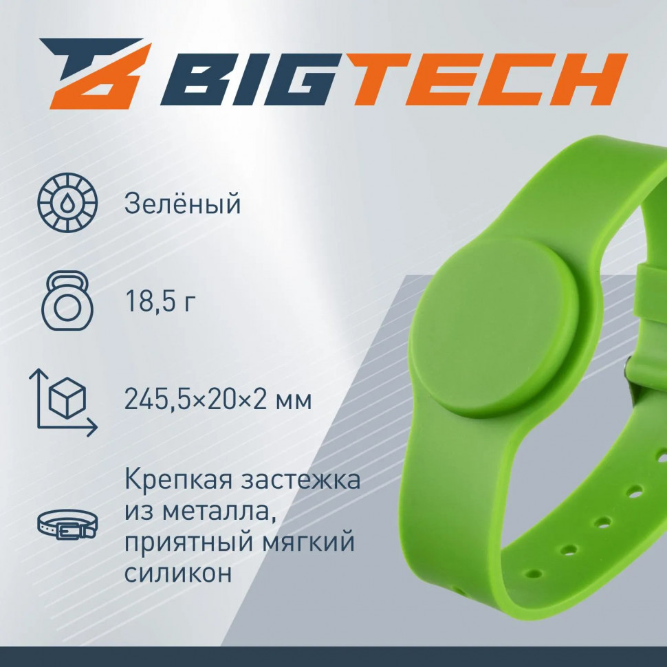 Браслет Bigtech EM-Marine, с застежкой (зеленый) Браслет Bigtech EM-Marine, с застежкой (зеленый)