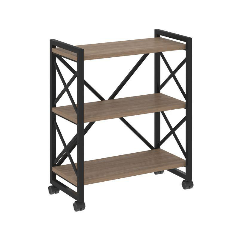 Loft Стеллаж на колесных опорах-3 полки VR.L-MST.K-3.8 Дуб Аризона/Металл Черный 800*400*968