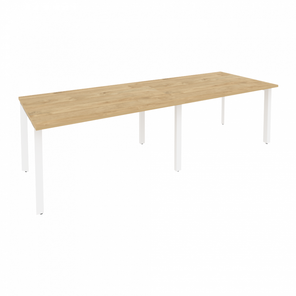 Onix Стол переговорный O.MP-PRG-2.3 Тиквуд Светлый/Металл Белый 2760*980*750 Onix Стол переговорный O.MP-PRG-2.3 Тиквуд Светлый/Металл Белый 2760*980*750