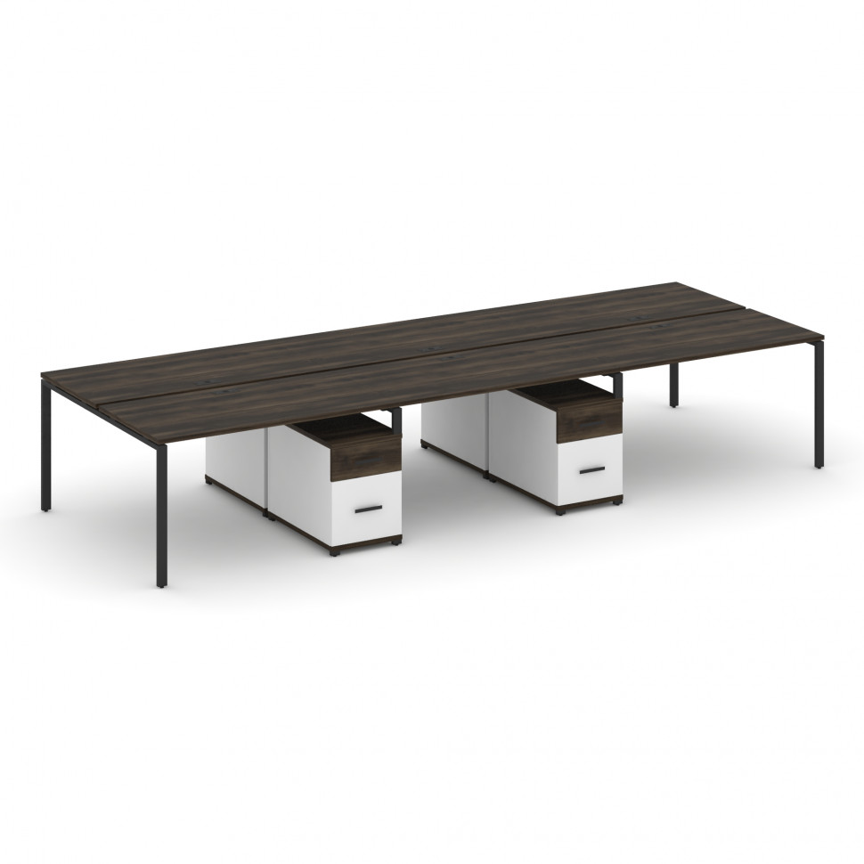 Concept Рабочая станция 6 мест с 2 двухсторонними опорными тумбами CN.DRS-347 B Дуб Мали/Белый Брилл Concept Рабочая станция 6 мест с 2 двухсторонними опорными тумбами CN.DRS-347 B Дуб Мали/Белый Брилл