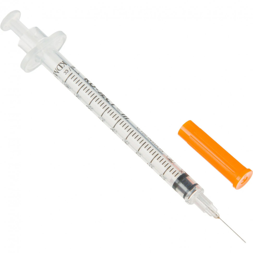 Шприц инсулиновый U-100 1мл 30G(0,30х12,7) инт. 100шт/уп KDМ