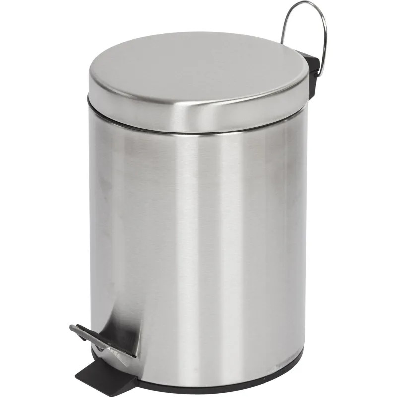 Ведро мусорное с педалью и доводчиком Luscan 5л, матовое, нерж сталь