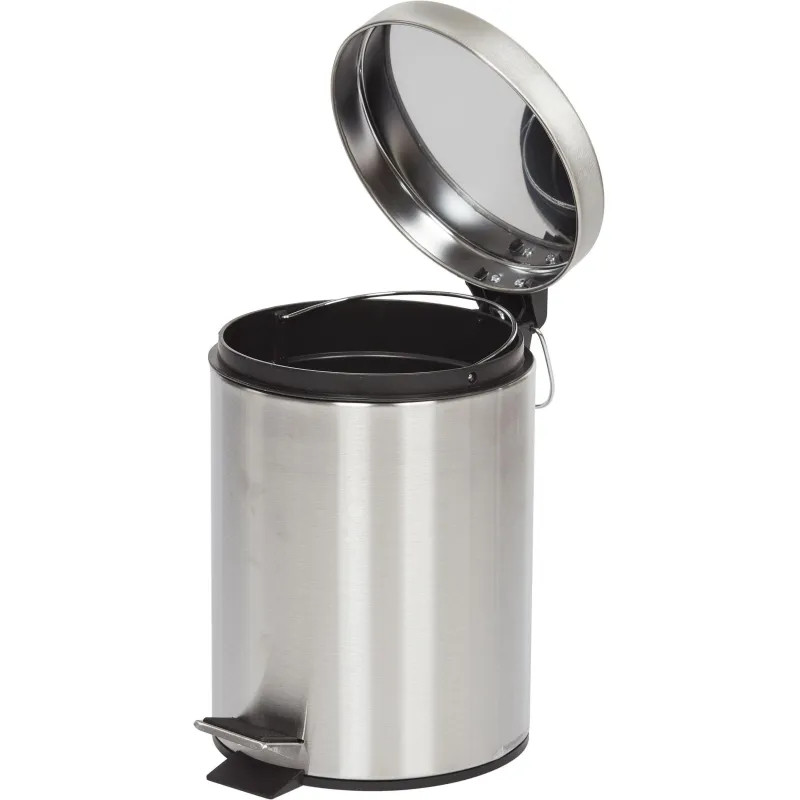 Ведро мусорное с педалью и доводчиком Luscan 5л, матовое, нерж сталь