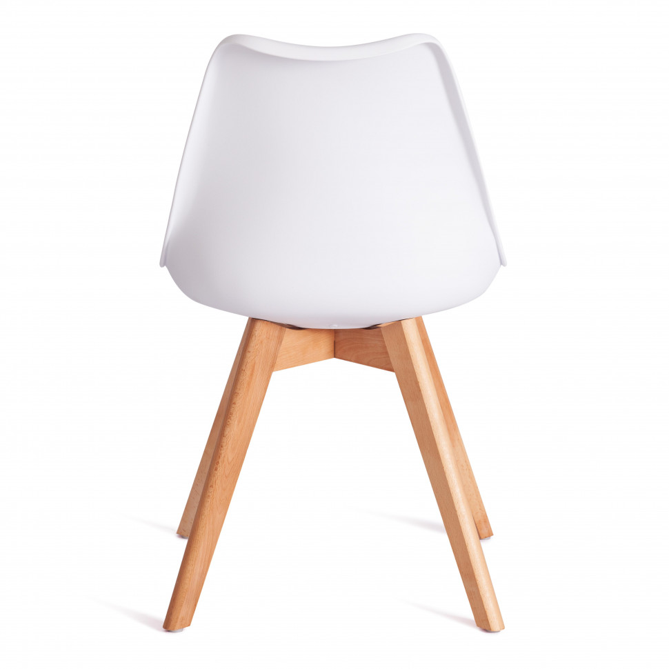 Стул TULIP (mod. 73-1) дерево/пластик/экокожа, 47,5x55x80 см, Белый (White)