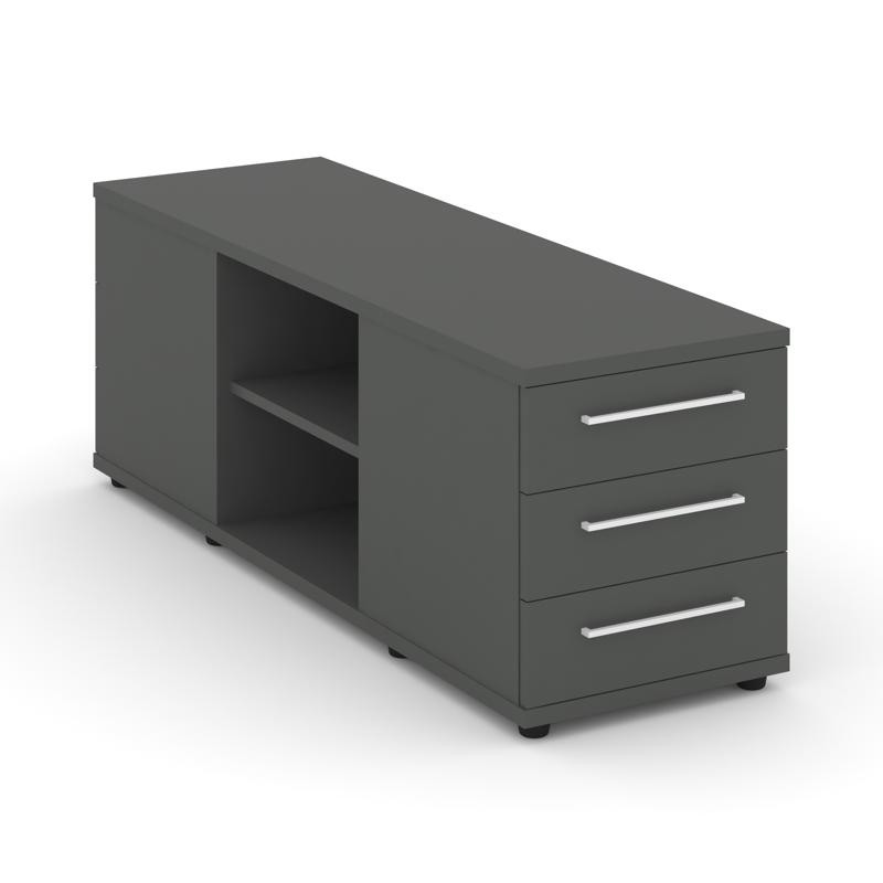 Rift Тумба опорная/приставная RF.TOPD-002 Антрацит/Белый Ручки 1432*450*523