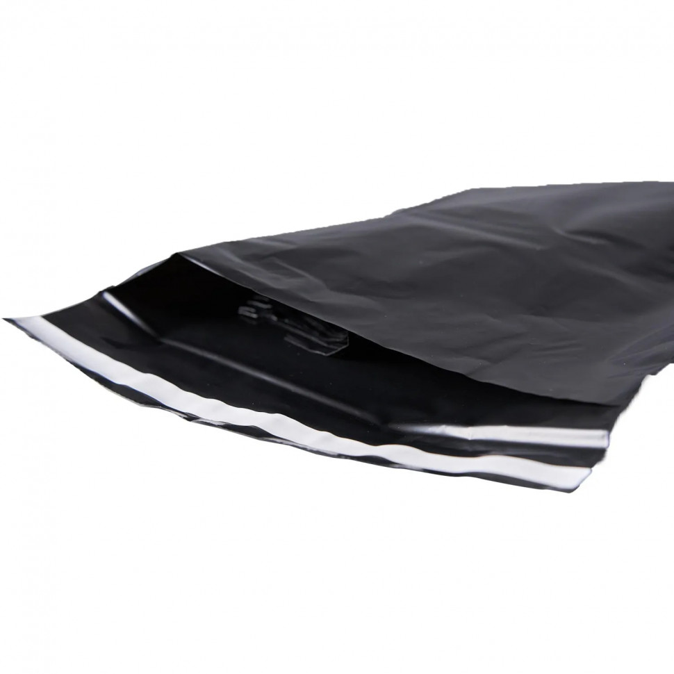 Корд курьерский пакет,без печати,без кармана,чер.,240х320+40,40мкм,100шт/уп