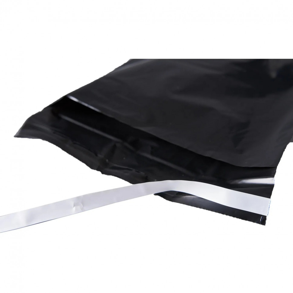 Корд курьерский пакет,без печати,без кармана,чер.,240х320+40,40мкм,100шт/уп