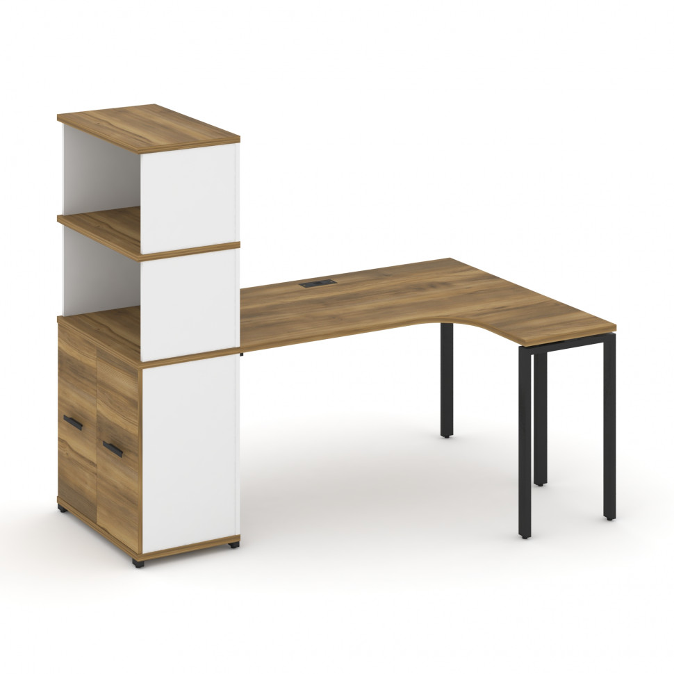 Concept Стол эргономичный с опорным распаш. шкафом с надставкой выс. CN.SA-215(R) B Сандал Янтарный Concept Стол эргономичный с опорным распаш. шкафом с надставкой выс. CN.SA-215(R) B Сандал Янтарный