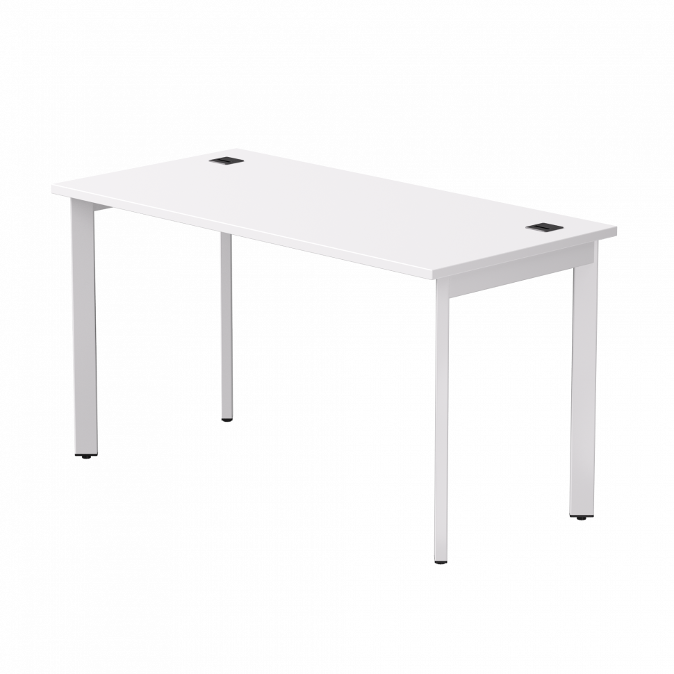 Стол прямой Everprof EVO (ЭВО) на металлокаркасе 1380х670х755 мм опоры 45гр Белый/Белый