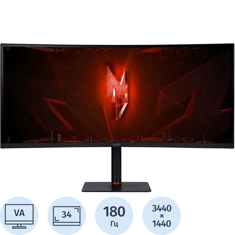 Монитор Acer Nitro(UM.CX5EE.301)34/UWQHD/VA/180Hz/300cd/0,5ms/HDMI/DP