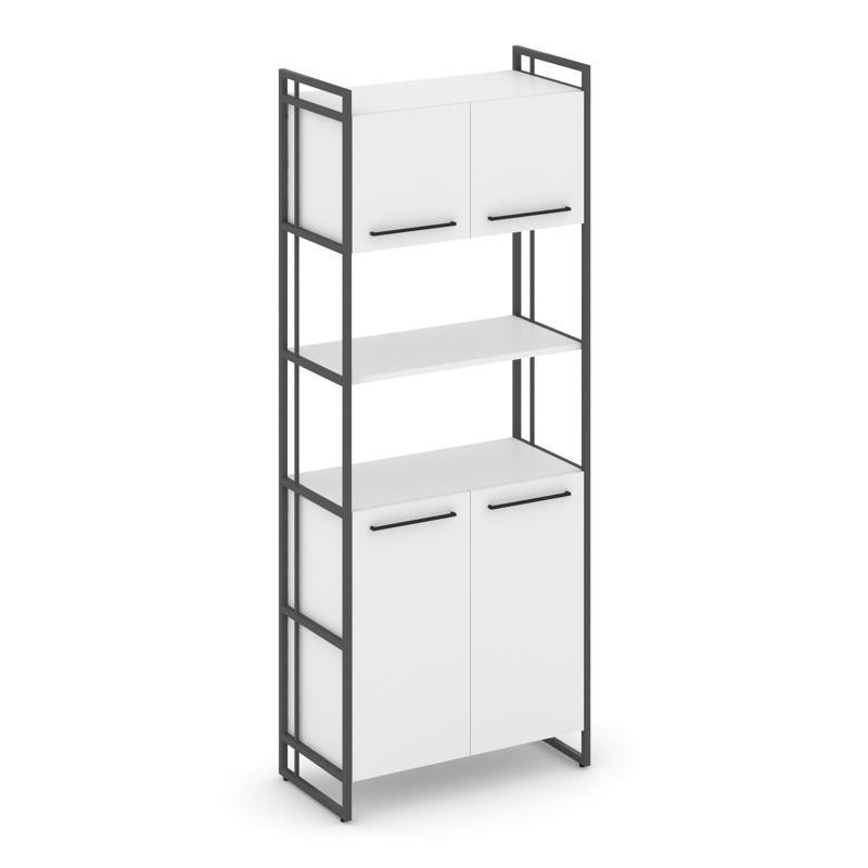 Rift Шкаф 5 ниш широкий RF.SS-53 Белый Бриллиант/Металл Антрацит/Черный Ручки 798*396*2010