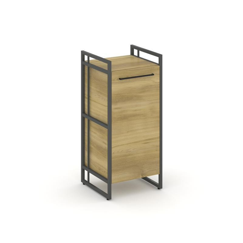 Rift Шкаф 2 ниши узкий RF.SU-21 (L) Дуб Винченцо/Металл Антрацит/Черный Ручки 420*396*924