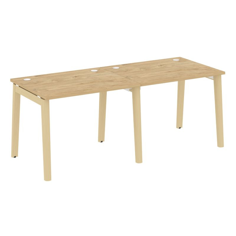 Onix Wood Рабочая станция OW.RS-2.1.8 Тиквуд Светлый/Дуб Светлый/Металл Белый 1960*800*750