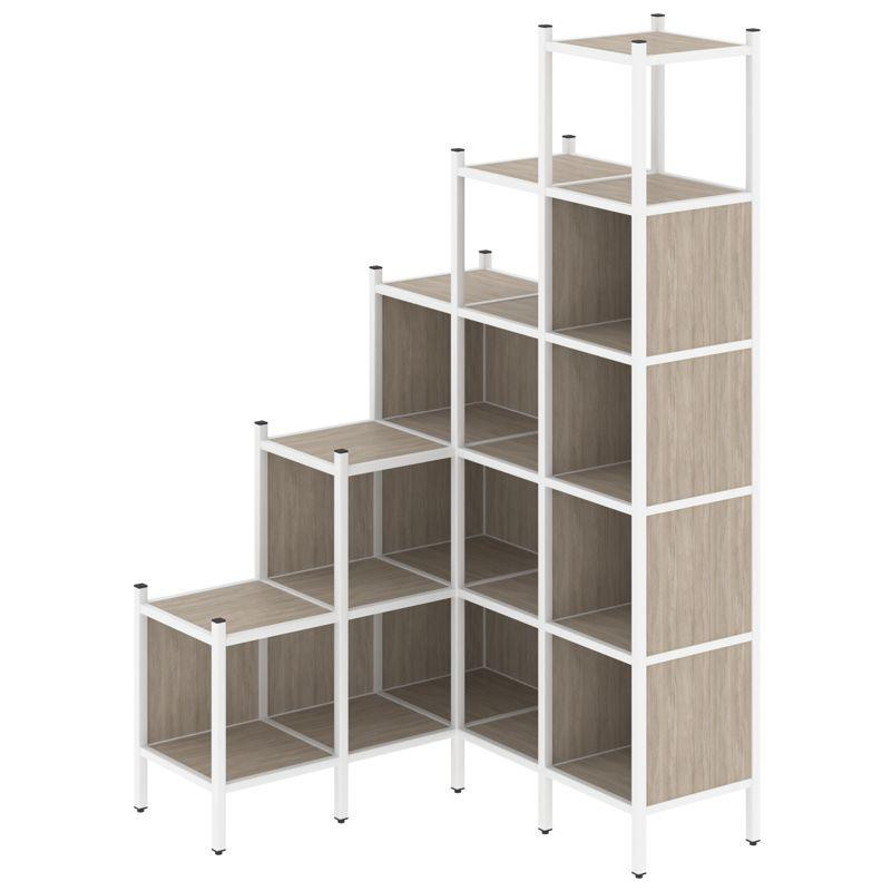 Loft Угловой внутренний стеллаж VR.L-49 Дуб Аттик/Металл Белый 1278*1278*2280 Loft Угловой внутренний стеллаж VR.L-49 Дуб Аттик/Металл Белый 1278*1278*2280