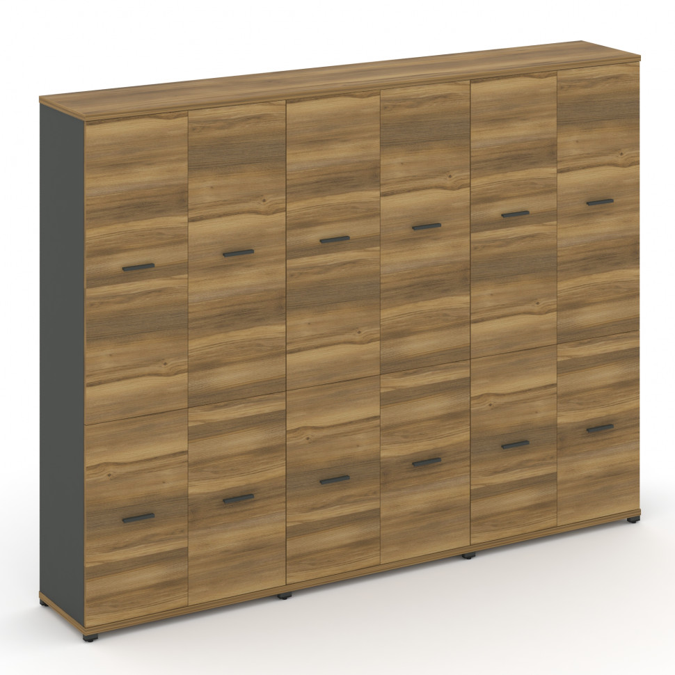 Concept Шкаф 3 широкие секции, 5 ниш CN.STS-532 A Сандал Янтарный/Антрацит/Металл Антрацит 2500*420*