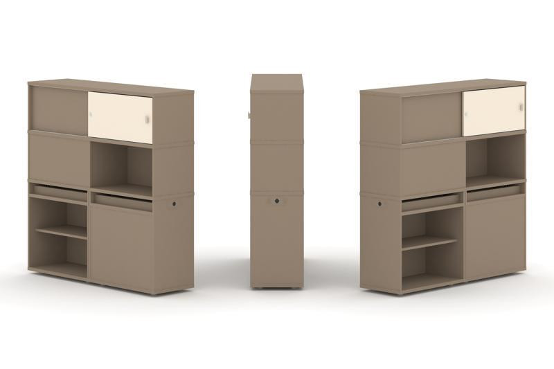 Estetica Набор №28. Тумба двойная+высокая надставка ES.NB.2V-28 Латте/Сатин 1500*410*1520 Estetica Набор №28. Тумба двойная+высокая надставка ES.NB.2V-28 Латте/Сатин 1500*410*1520