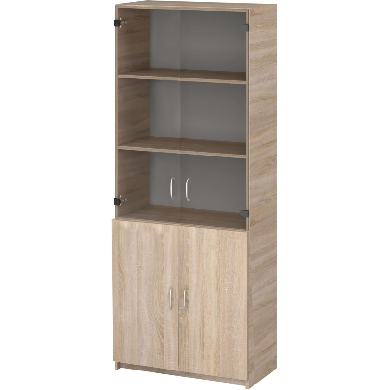 Шкаф SP Бюджет   со стекл. 2553 (651,879,655,670) дуб сонома