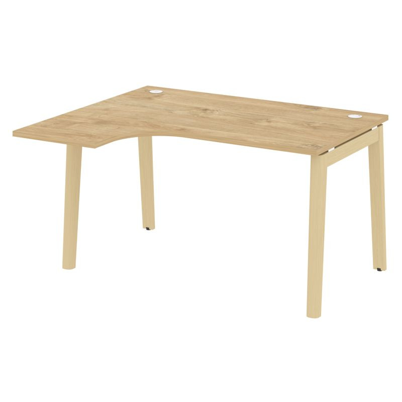 Onix Wood Стол эргономичный левый OW.SA-3 (L) Тиквуд Светлый/Дуб Светлый/Металл Белый 1380*1180*750