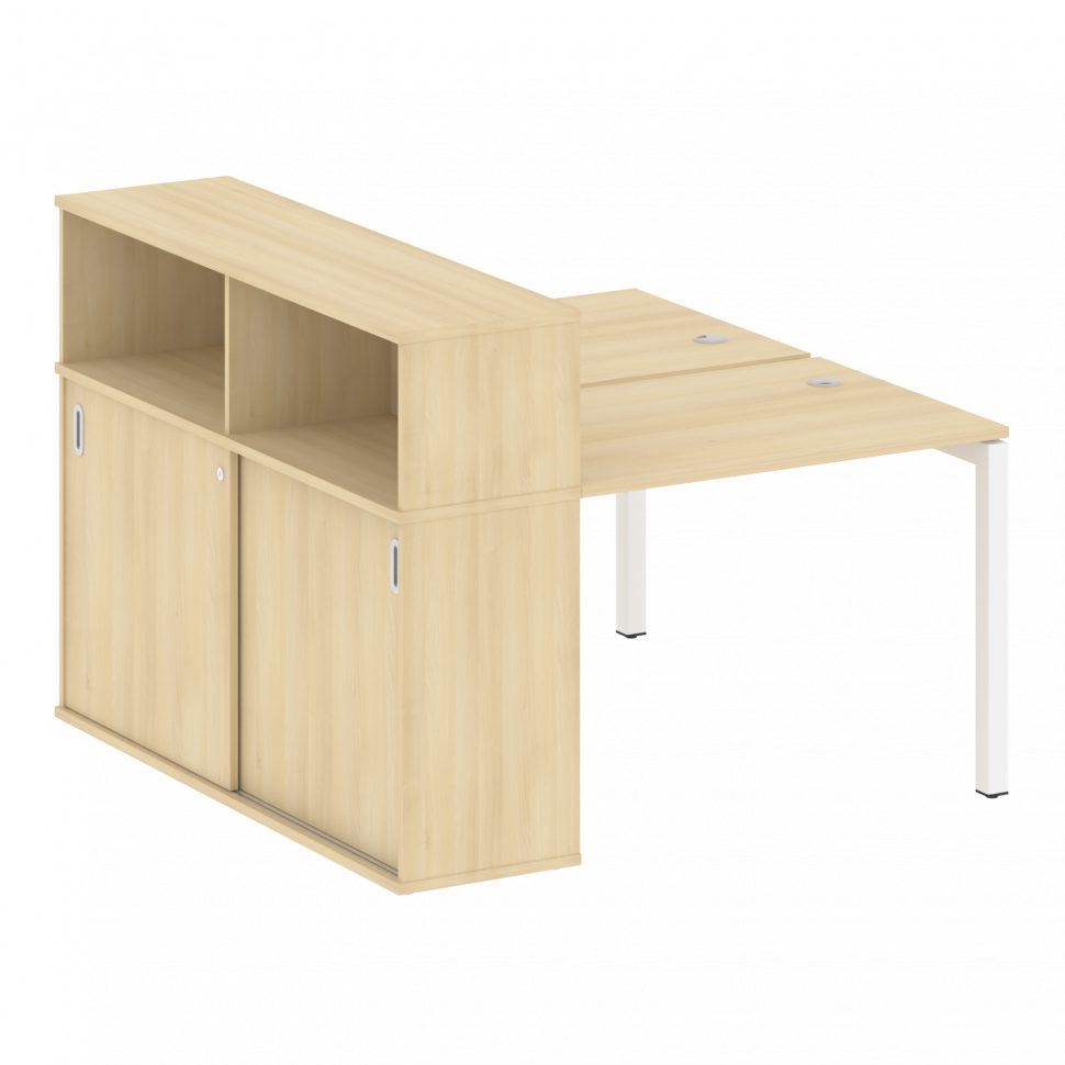 Metal System Quattro Рабочая станция с шкафом-купе на П-образном м/к 50БП.РС-СШК-2.1 Т Акация Лорка/