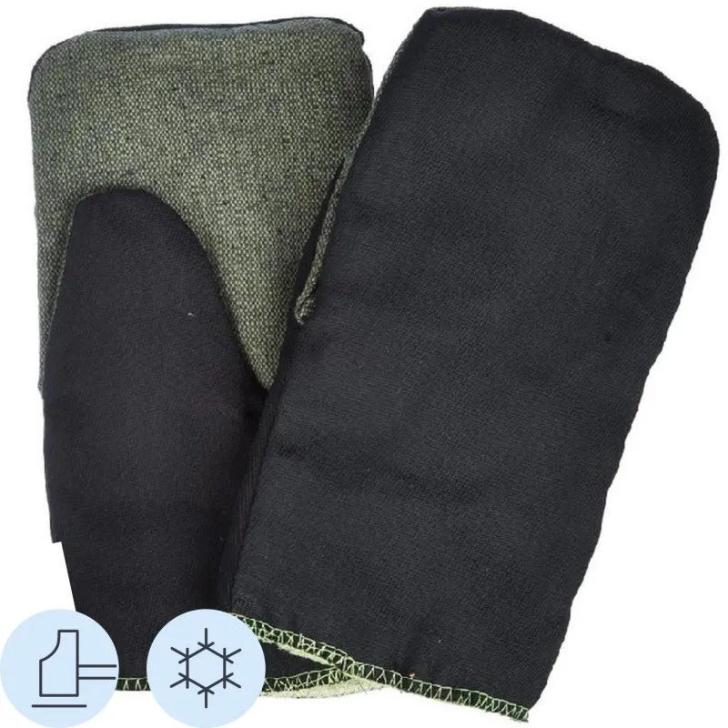 Рукавицы хб утепленные с брезент. наладонником  5пар/уп цвет вассортименте