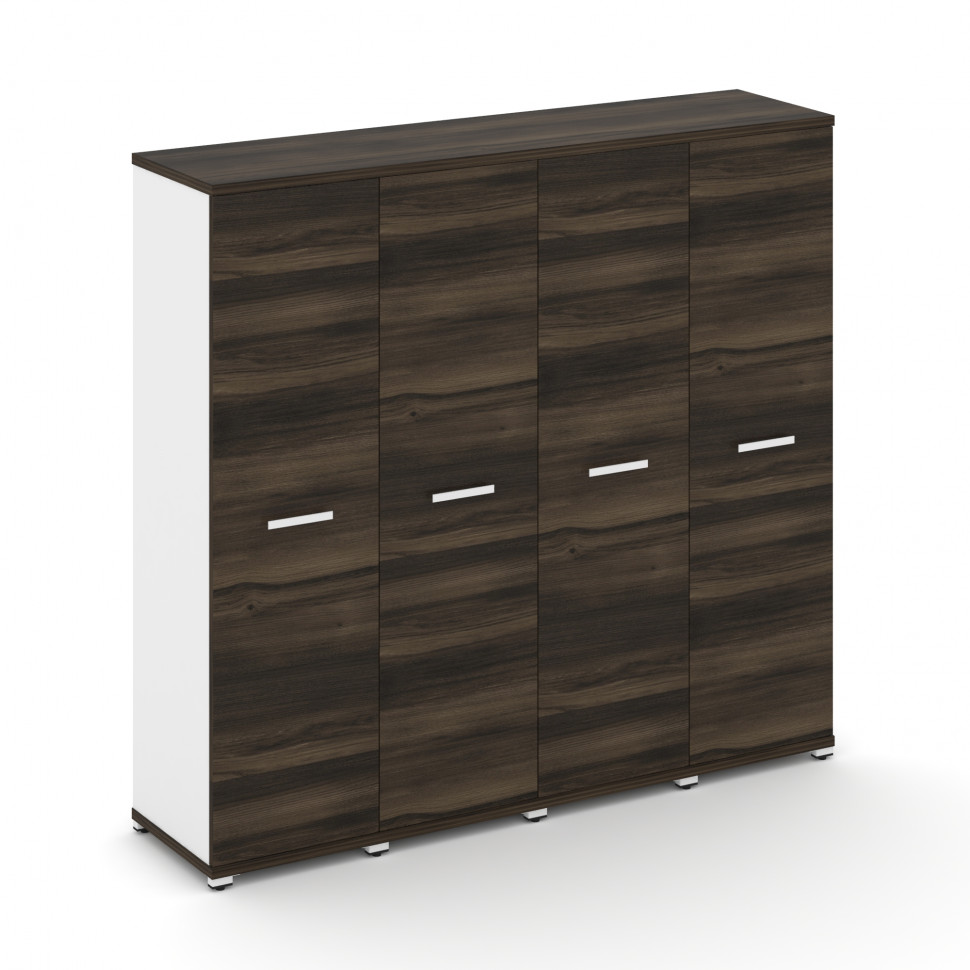 Concept Шкаф 4 узкие секции, 4 ниши CN.STU-446 W Дуб Мали/Белый Бриллиант/Металл Белый 1668*420*1554