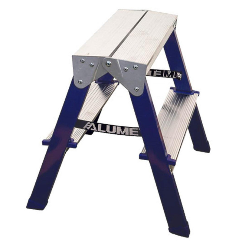 Стремянка Алюмет двухсторонняя стальная с алюмин. ступенями 2 ст. MD8202