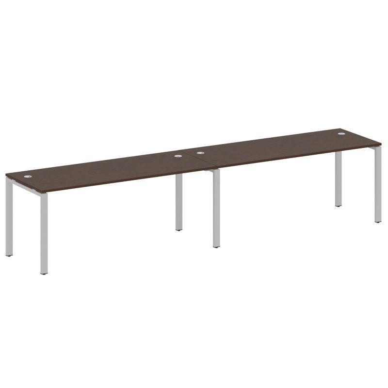 Metal System Рабочая станция на 2 места на П-образном м/к БП.СМ-2.5 Венге Цаво/Металл Серый 3600*720