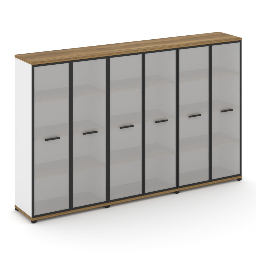 Concept Шкаф 3 широкие секции, 4 ниши CN.STS-436 RMB B Сандал Янтарный/Белый Бриллиант/Металл Черный