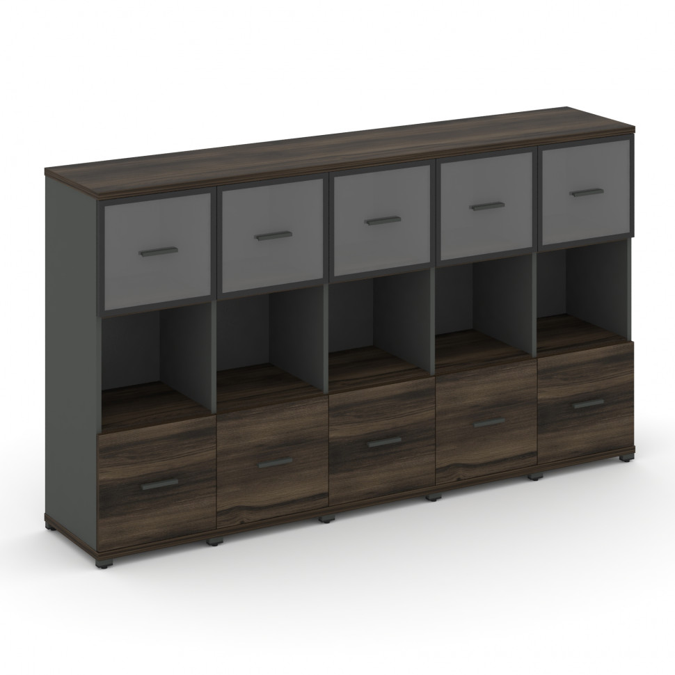 Concept Шкаф 5 узких секций, 3 ниши CN.STU-355 RPB A Дуб Мали/Антрацит/Металл Антрацит/Прозрачный 20 Concept Шкаф 5 узких секций, 3 ниши CN.STU-355 RPB A Дуб Мали/Антрацит/Металл Антрацит/Прозрачный 20