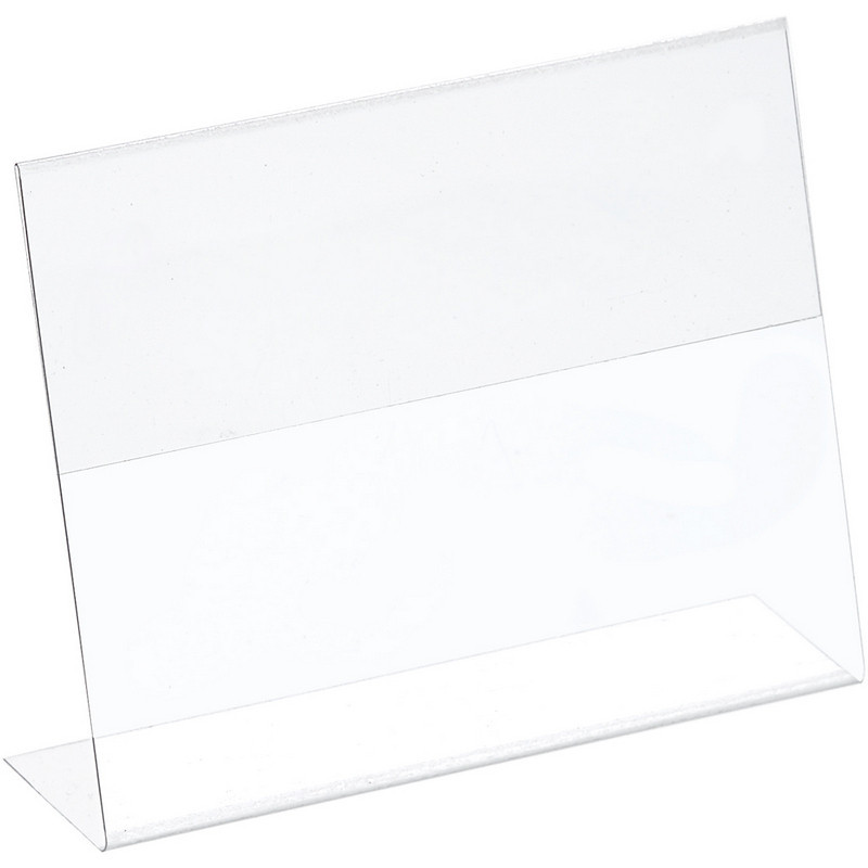 Ценникодержатель настольный д/инф. L-образный 90x70мм, горизонт.,20шт/уп.