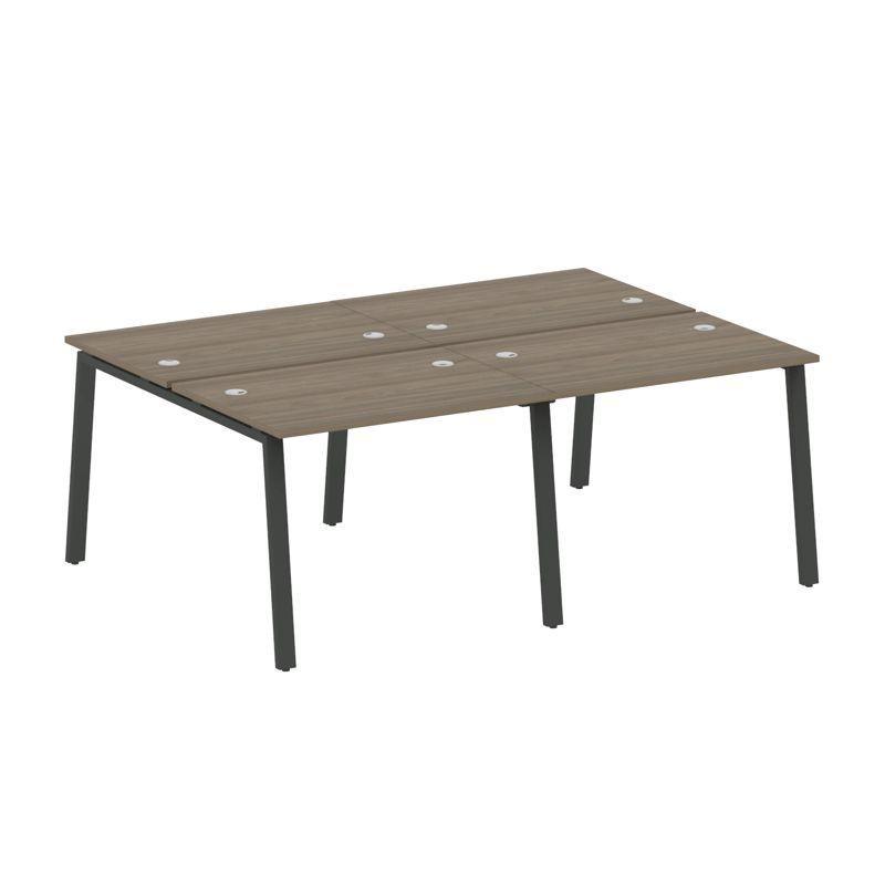 Metal System Рабочая станция на 4 места на А-образном м/к БА.СМ-4.1 Вяз Благородный/Металл Антрацит