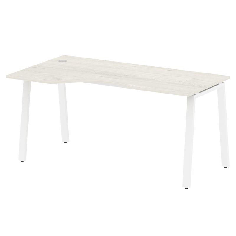 Metal System Стол криволинейный левый на А-образном м/к БА.СА-1 (L) Дуб Наварра/Металл Белый 1600*90 Metal System Стол криволинейный левый на А-образном м/к БА.СА-1 (L) Дуб Наварра/Металл Белый 1600*90