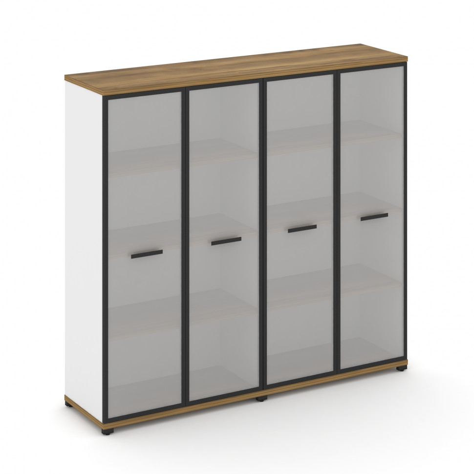 Concept Шкаф 2 широкие секции, 4 ниши CN.STS-426 RMB B Сандал Янтарный/Белый Бриллиант/Металл Черный