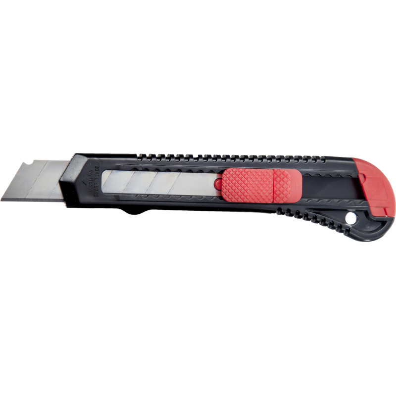 Нож канцелярский 18мм Attache чёрный, цв. фиксатора в ассорт.