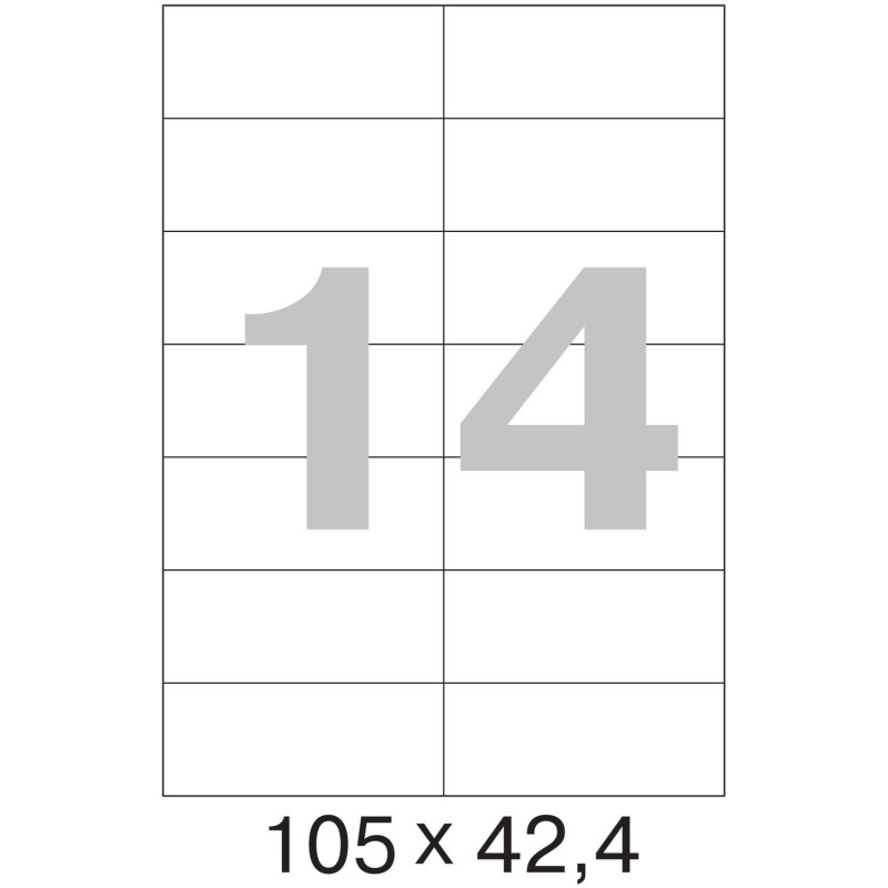Этикетки самоклеящиеся 105х42,4мм/14шт.лист А4п/глян (25л/уп)