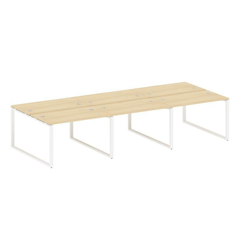 Metal System Рабочая станция на 6 мест на О-образном м/к БО.СМ-6.2 Акация Лорка/Металл Белый 3600*14 Metal System Рабочая станция на 6 мест на О-образном м/к БО.СМ-6.2 Акация Лорка/Металл Белый 3600*14