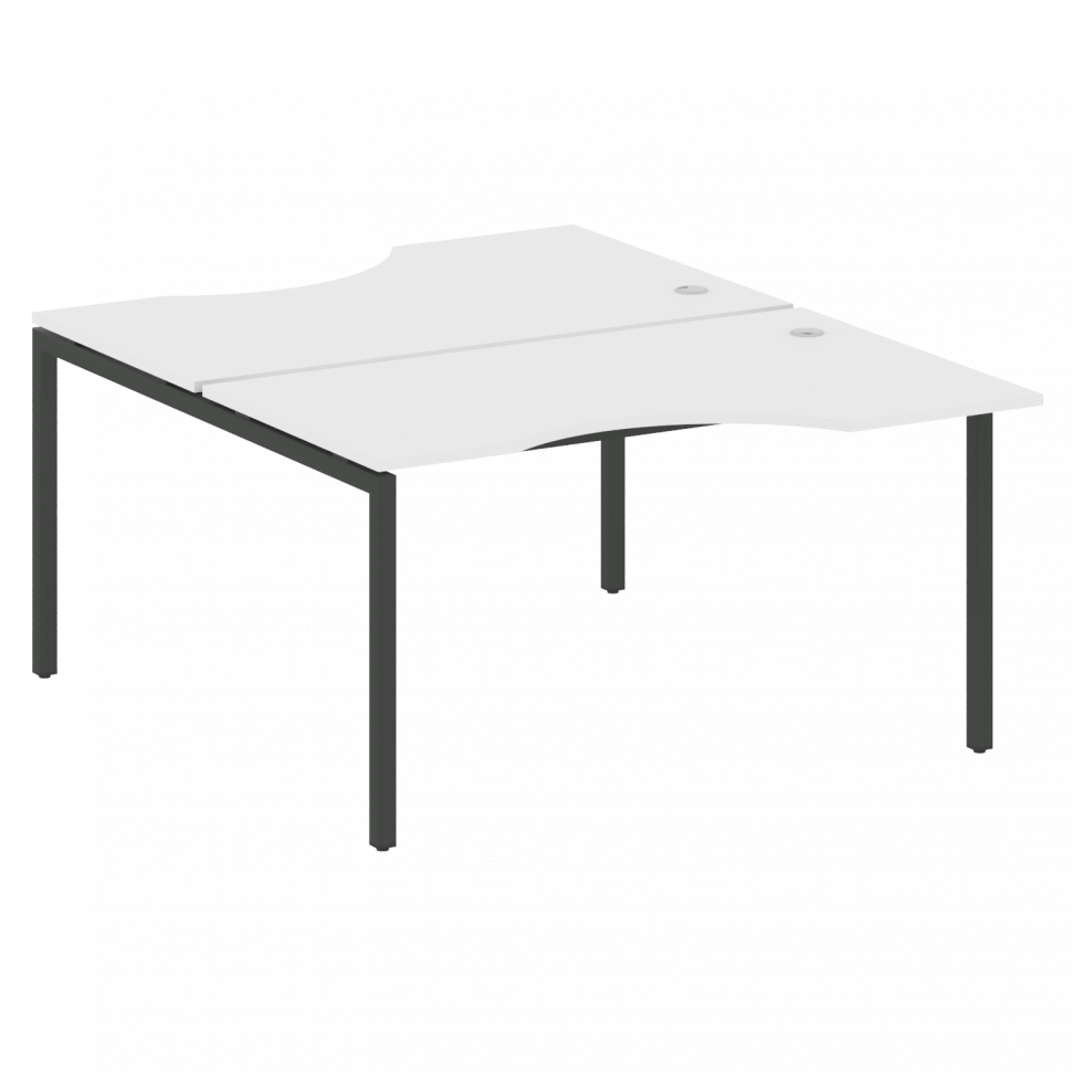 Metal System Quattro Рабочая станция криволинейная на П-образном м/к 40БП.РАС-СА-2.2 Белый/Металл Ан